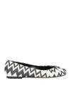 Missoni Woman Ballet Flats White Size 8 Textile Fibers