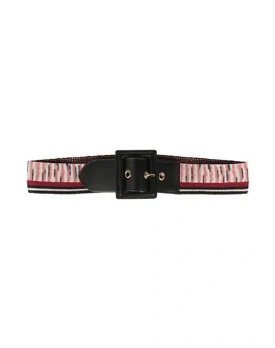 Missoni Woman Belt Burgundy Size M Viscose, Elastane, Calfskin In Red