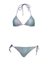 Missoni Woman Bikini Sky Blue Size 6 Viscose, Polyester, Polyamide, Elastane In Blue