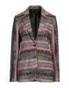 Missoni Woman Blazer Antique Rose Size 8 Viscose, Metallic Fiber, Polyamide