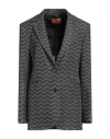 Missoni Woman Blazer Black Size 10 Cotton In Black