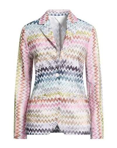 Missoni Woman Blazer Light Grey Size 2 Viscose, Metallic Fiber, Polyamide In Multi