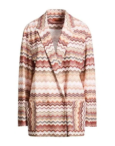 Missoni Woman Blazer Rust Size 8 Viscose, Metallic Fiber, Polyamide In Brown