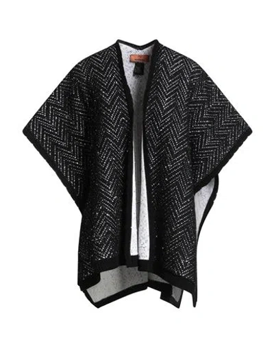 Missoni Woman Cape Black Size Onesize Cotton, Polyamide, Polyester