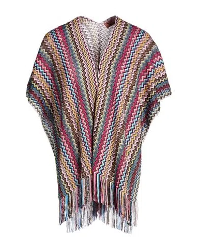 Missoni Woman Cape Fuchsia Size Onesize Viscose, Polyester, Cotton In Pink