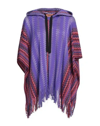 Missoni Woman Cape Purple Size Onesize Wool, Viscose