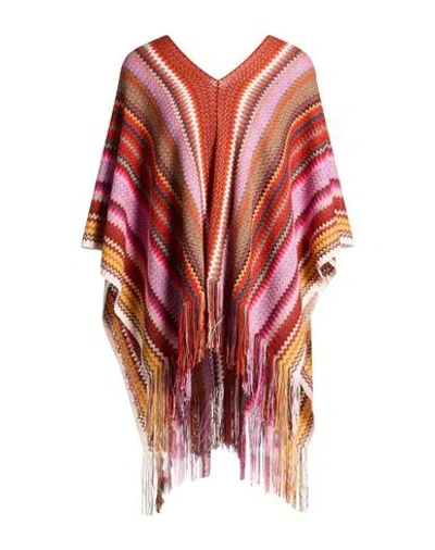 Missoni Woman Cape Rust Size Onesize Wool, Viscose, Polyester In Multi