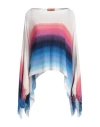 Missoni Fringed Knit Poncho In White