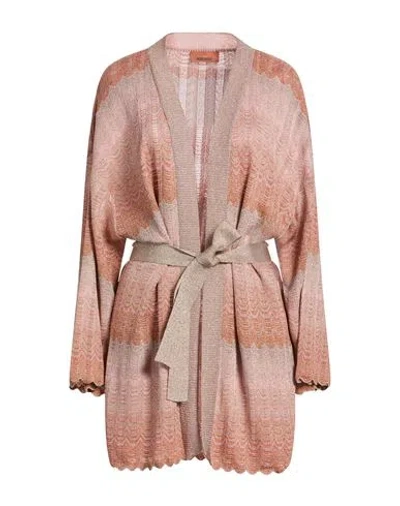 Missoni Woman Cardigan Antique Rose Size 4 Viscose, Metallic Fiber In Pink