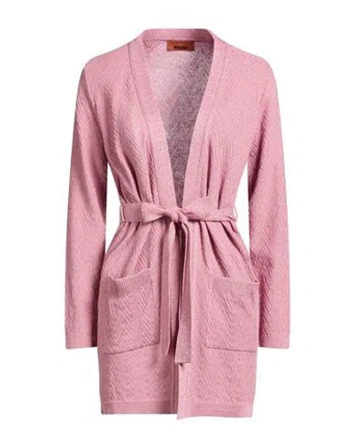 Missoni Woman Cardigan Antique Rose Size M Cotton, Viscose, Metallic Fiber, Polyester In Orange