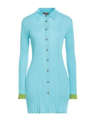 Missoni Woman Cardigan Azure Size 4 Viscose, Cotton, Polyamide In Blue