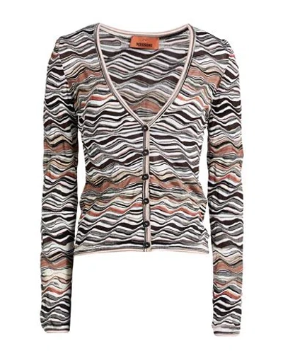 MISSONI MISSONI WOMAN CARDIGAN BEIGE SIZE 12 VISCOSE, WOOL, POLYAMIDE, ELASTANE