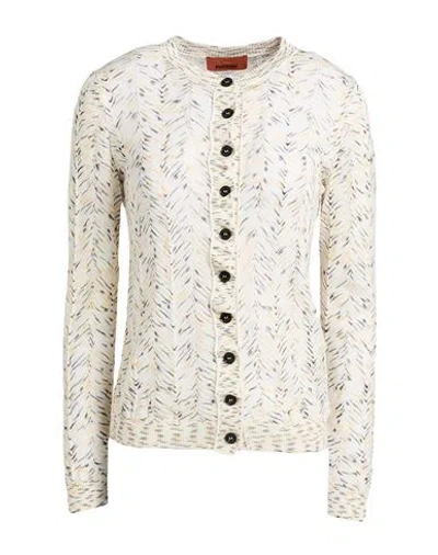 Missoni Woman Cardigan Beige Size 8 Cashmere, Wool In Silver