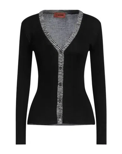Missoni Woman Cardigan Black Size 8 Silk, Polyamide, Elastane