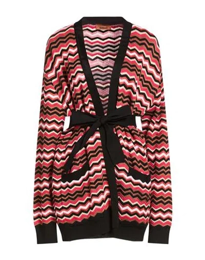Missoni Woman Cardigan Black Size 12 Cotton, Viscose In Multi