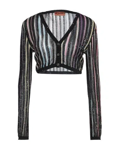 Missoni Woman Cardigan Black Size 4 Viscose, Polyamide, Polyester, Cupro