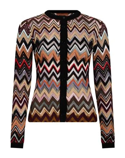 Missoni Woman Cardigan Black Size 4 Wool, Viscose