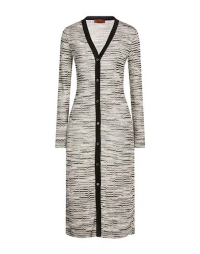 Missoni Woman Cardigan Black Size 6 Viscose, Metallic Fiber In Gray
