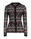 Missoni Zigzag-embroidered Wool-blend Cardigan In Black