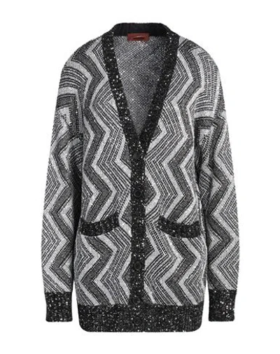 Missoni Woman Cardigan Black Size M Viscose, Metallic Fiber, Polyamide, Polyester