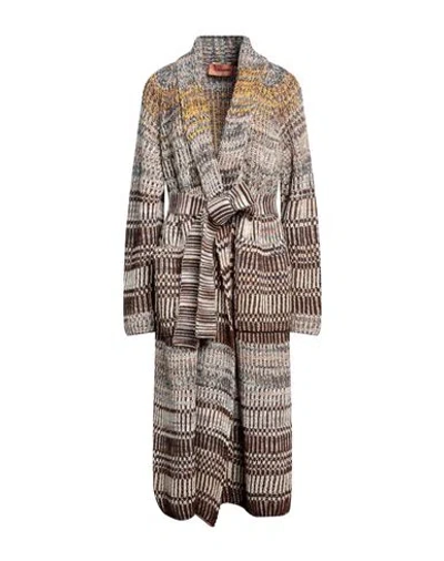 Missoni Woman Cardigan Brown Size M Wool, Cotton
