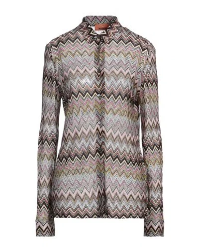 Missoni Woman Cardigan Chocolate Brown Size 12 Viscose In Multi