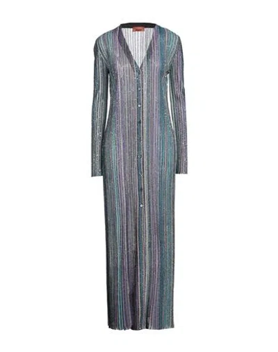 Missoni Woman Cardigan Deep Teal Size 8 Viscose, Metallic Fiber, Polyamide, Polyester In Blue