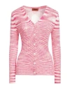 Shop Missoni Woman Cardigan Fuchsia Size 10 Viscose, Polyamide In Pink