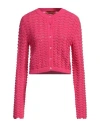 Shop Missoni Woman Cardigan Fuchsia Size M Viscose, Polyester, Polyamide In Pink
