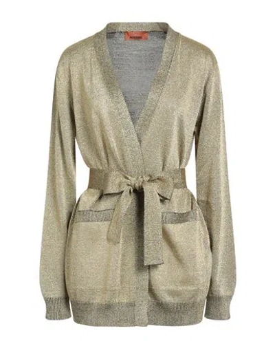 Missoni Woman Cardigan Gold Size 10 Viscose, Metallic Fiber