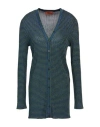 Missoni Woman Cardigan Green Size 12 Viscose, Metallic Fiber