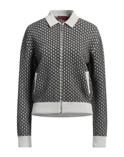 Missoni Woman Cardigan Lead Size 8 Cotton, Polyamide In Grey
