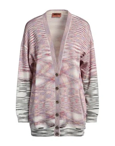 Missoni Woman Cardigan Lilac Size M Wool, Viscose, Polyamide, Polyurethane In Purple
