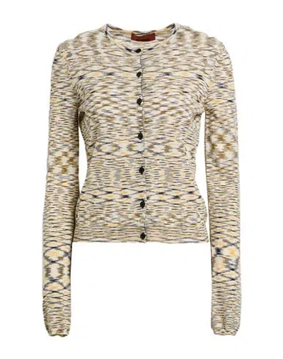 Missoni Woman Cardigan Marigold Size 6 Wool, Polyamide, Elastane In Neutral