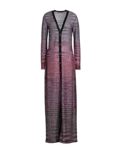 Missoni Woman Cardigan Mauve Size 8 Viscose, Polyester, Polyamide, Metallic Fiber In Purple