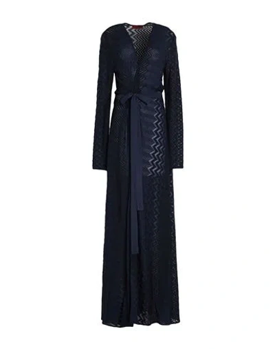 Missoni Woman Cardigan Midnight Blue Size 12 Cotton, Viscose