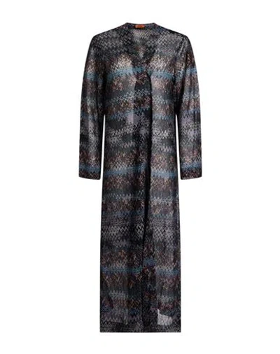 Missoni Woman Cardigan Midnight Blue Size 4 Viscose, Metallic Fiber