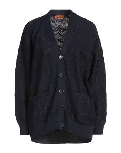 Missoni Zigzag Crochet-knit Cardigan In Navy