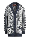 Missoni Woman Cardigan Navy Size S Cotton, Polyester In Navy Blue