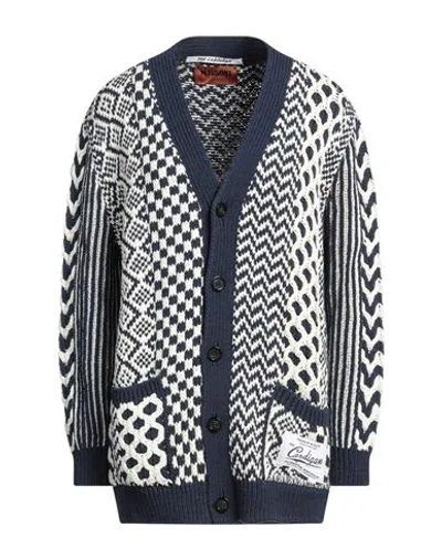 Missoni Woman Cardigan Navy Size S Cotton, Polyester In Navy Blue