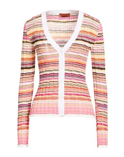 Missoni Woman Cardigan Pink Size 10 Cotton, Viscose