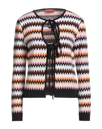 Missoni Woman Cardigan Pink Size 6 Wool In Multi