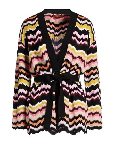 Missoni Woman Cardigan Pink Size 8 Viscose, Wool, Polyamide In Multi