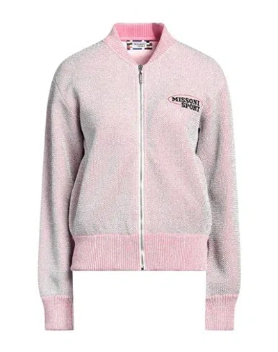 Missoni Woman Cardigan Pink Size M Cotton, Viscose, Metallic Fiber