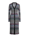 Missoni Woman Cardigan Purple Size 8 Wool In Purple