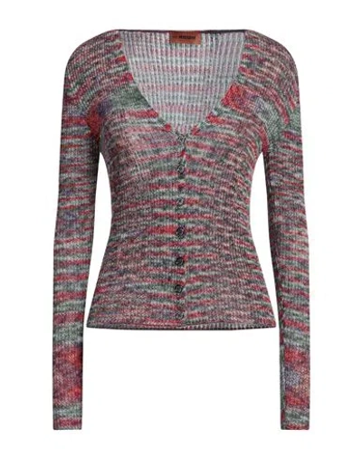 Missoni Woman Cardigan Red Size 10 Cashmere, Viscose, Wool