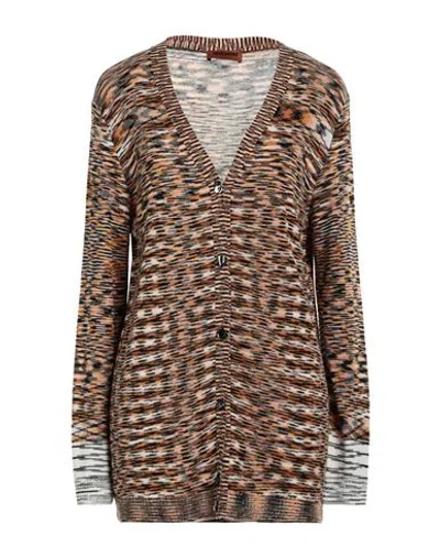 Missoni Woman Cardigan Tan Size 8 Wool In Brown