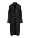 Missoni Single-breasted Chevron Lamé Coat Coats, Trench Coats Black In Black
