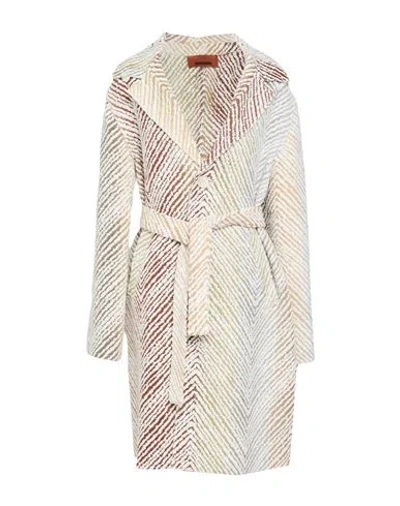 Missoni Woman Coat Ivory Size L Acrylic In White