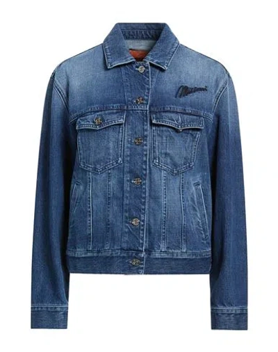 Missoni Woman Denim Outerwear Blue Size L Cotton